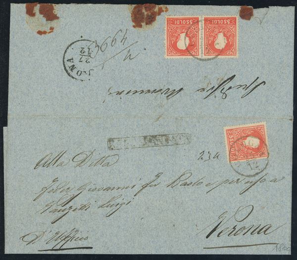 Lombardo Veneto - Storia Postale, combinazione non comune