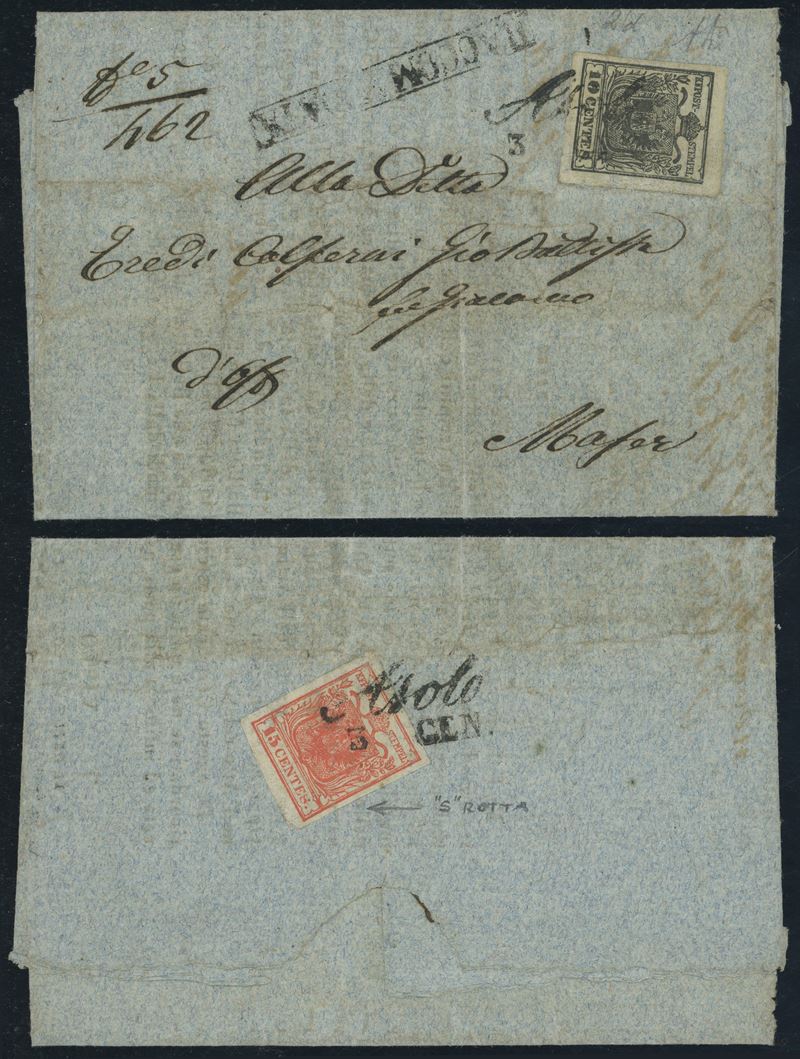 Lombardo Veneto - Storia Postale, raccomandata per distretto.