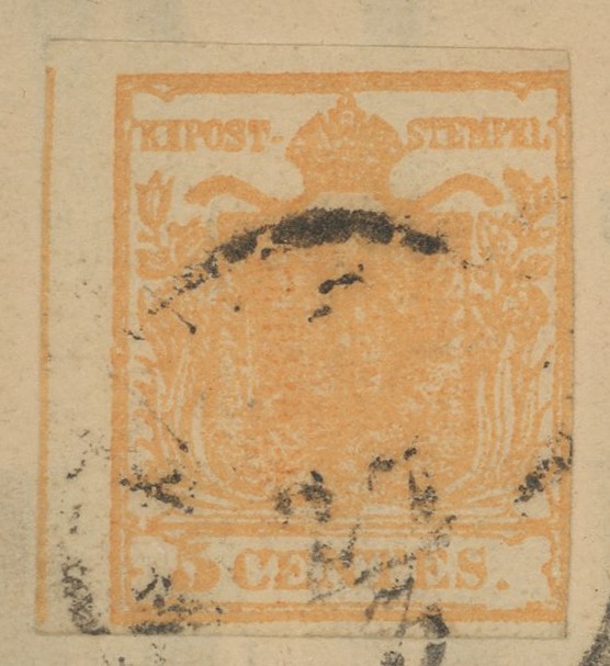 Lombardo Veneto - I emissione, 5 cent. tiratura tarda isolato.