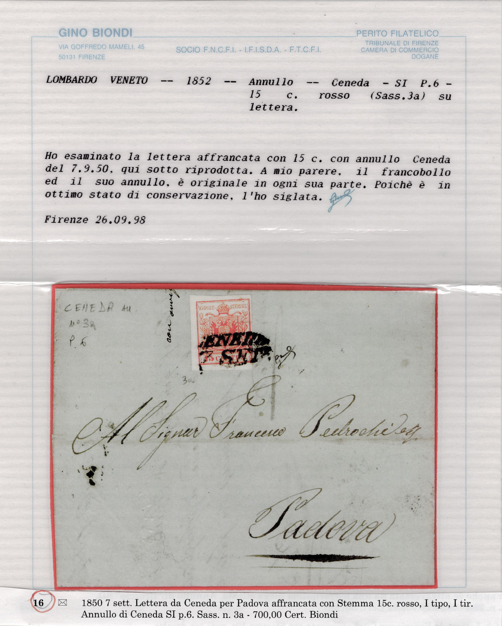 Lombardo Veneto, Annullamenti, Ceneda (6pt.)