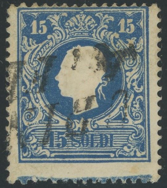 Lombardo Veneto - II emissio ne, I tipo 15s. con principio di croce.