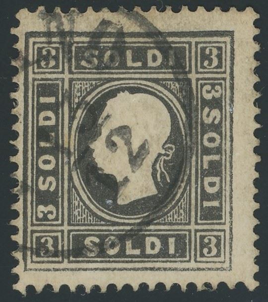 Lombardo Veneto - II emissione, 3 soldi con dentellatura mista