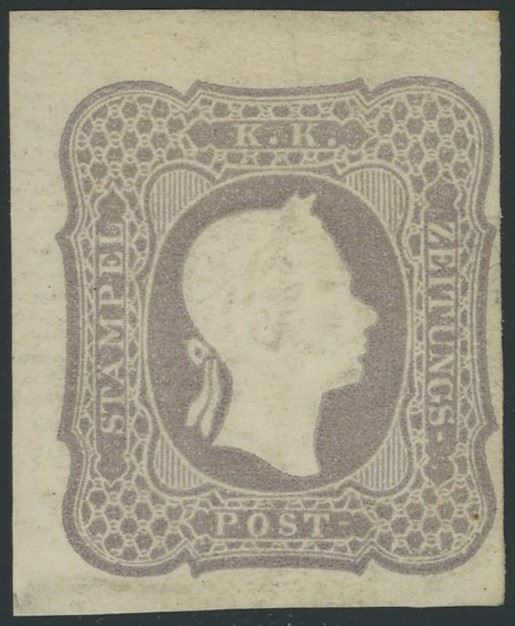 Lombardo Veneto - Francobolli per Giornali, 1.05s. lilla grigio chiaro nuovo con gomma.