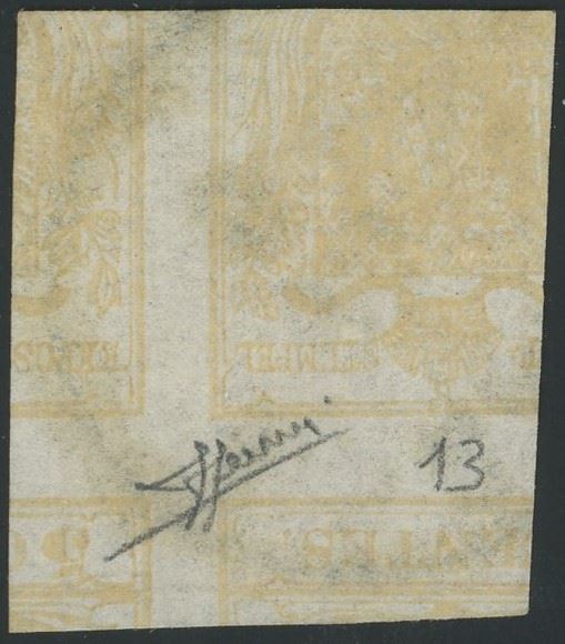 Lombardo Veneto - I emissione, 5 cent. con stampa recto-verso