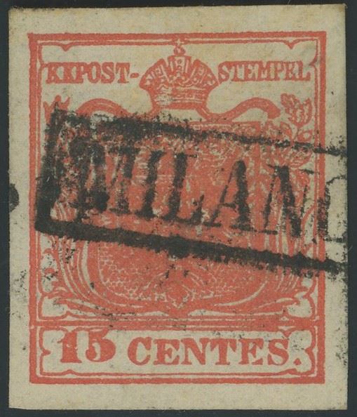 Lombardo Veneto - I emissione, 15 cent. II tipo