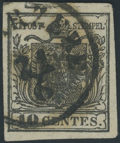 Lombardy Veneto - 1st issue, 10 cents with typographic space
