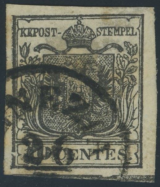 Lombardo Veneto - I emissione, 10 cent. con spazio tipografico