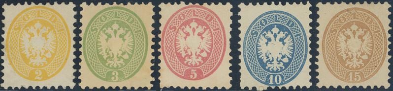 Lombardo Veneto - V emissione, la serie nuova con gomma