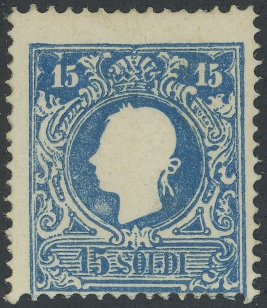 Lombardo Veneto - II emissione, 15 soldi II tipo nuovo con gomma.