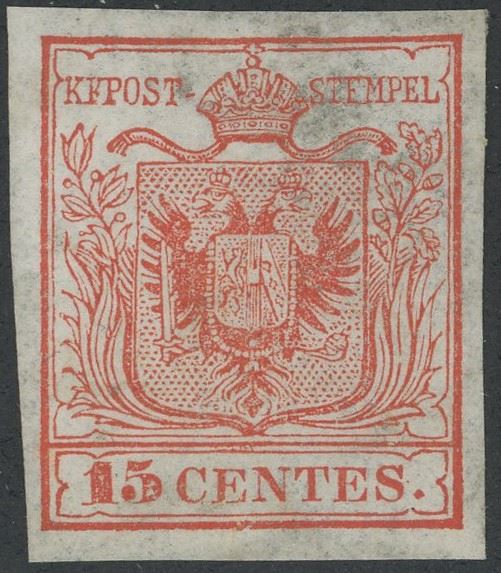 Lombardy Veneto - 1st issue, 15 cents. First print run mint
