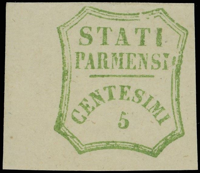 Parma, Governo Provvisorio, 5 centesimi nuovo con gomma