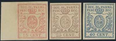 Parma, La III emissione - Serie n. 9/11, 1857