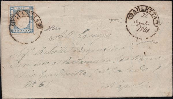 Prov. Napoletane - Auletta senza data con iscrizione a penna pt.R1