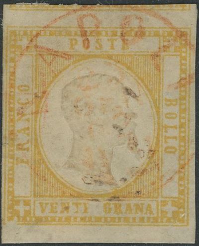 Prov. Napoletane, 20 gr. giallo arancio, usato con annullo di Napoli
