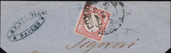 Prov. Napoletane - 5gr. annullato ''Vapore Commerciale - Posta di Messina'' pt.R2