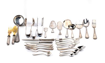 Servizio di posate italiane in argento (800/1000), XX secolo