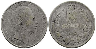 Carlo II di Romania, Moneta da 250 lei del 1939