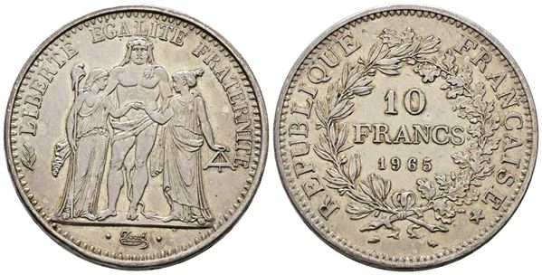 FRANCIA. 10 franchi 1965. KM 932; Ag; 25gr