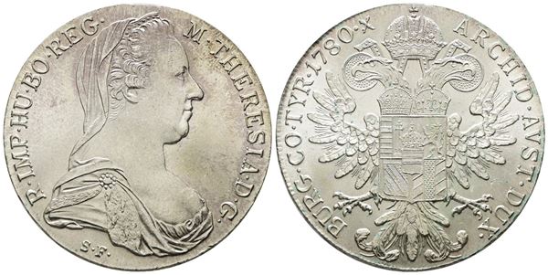AUSTRIA. Maria Teresa imperatrice. Tallero 1780. XX secolo. Ag; 28,05gr
