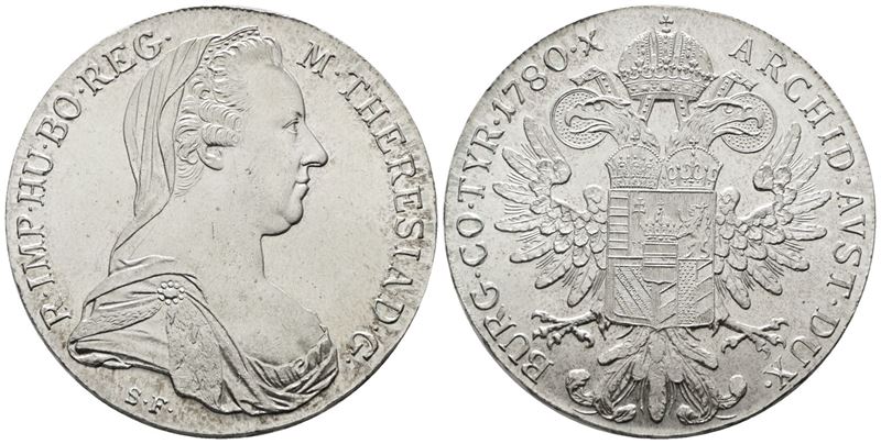 AUSTRIA. Maria Teresa imperatrice. Tallero 1780. XX secolo. Ag; 28gr