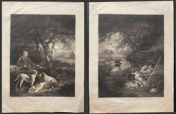 William Bond - The Weary Sportsman | Shepherds Reposing, da George Morland
