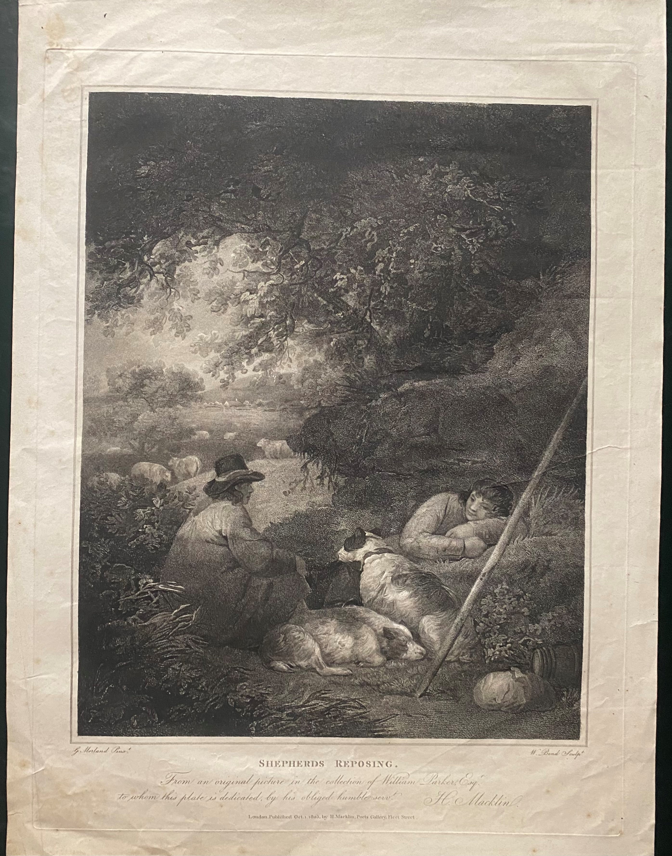 William Bond - The Weary Sportsman | Shepherds Reposing, da George Morland