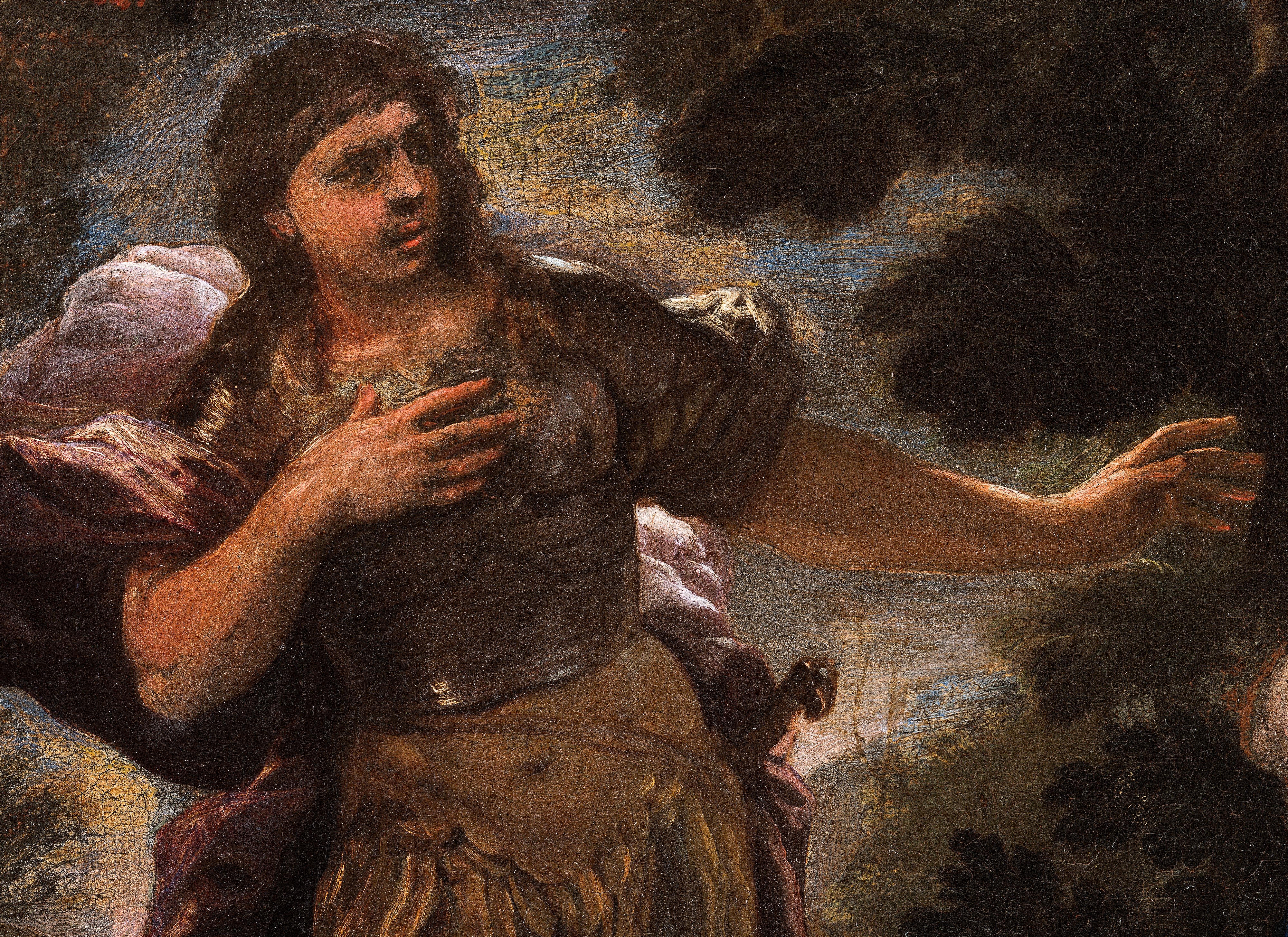 a) Ghirlanda di fiori con idillio tra Rinaldo e Armida; b) Ghirlanda di fiori con Rinaldo abbando...