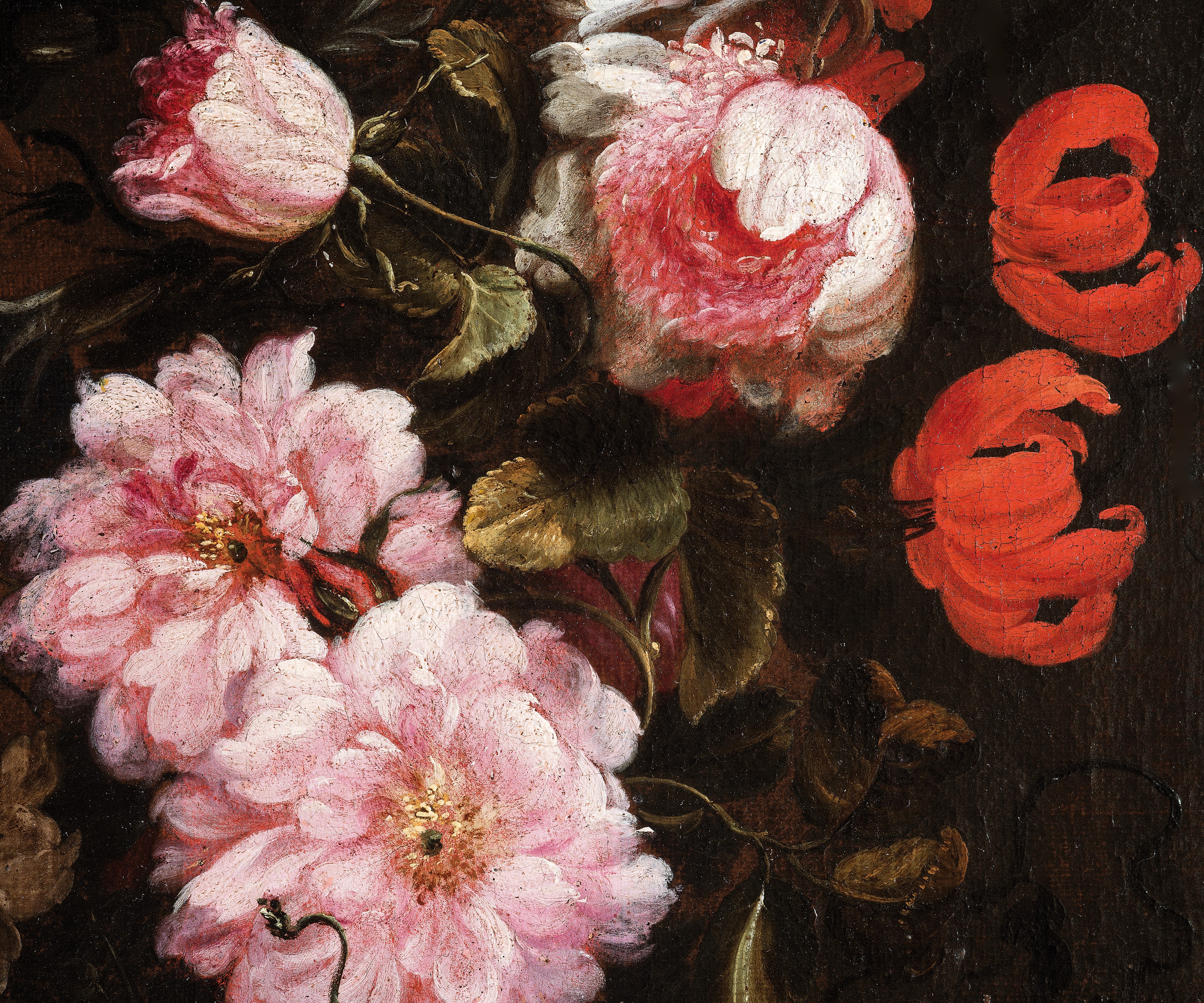 a) Ghirlanda di fiori con idillio tra Rinaldo e Armida; b) Ghirlanda di fiori con Rinaldo abbando...