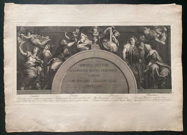 Giovanni Volpato - Sibyllae quatuor a Raphaele Sancio Urbinate, Romae, in ecclesia S. Mariae Pacis Depictae