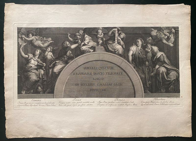 Giovanni Volpato - Sibyllae Quatuor a Raphaele Sancio Urbinate, Romae, in Ecclesia S. Mariae Paci...