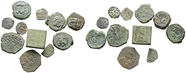 MESSINA. REGNO DI SICILIA. Interessante lotto di 11 monete Arabo Normanne. Metalli, peso, dimensioni varie