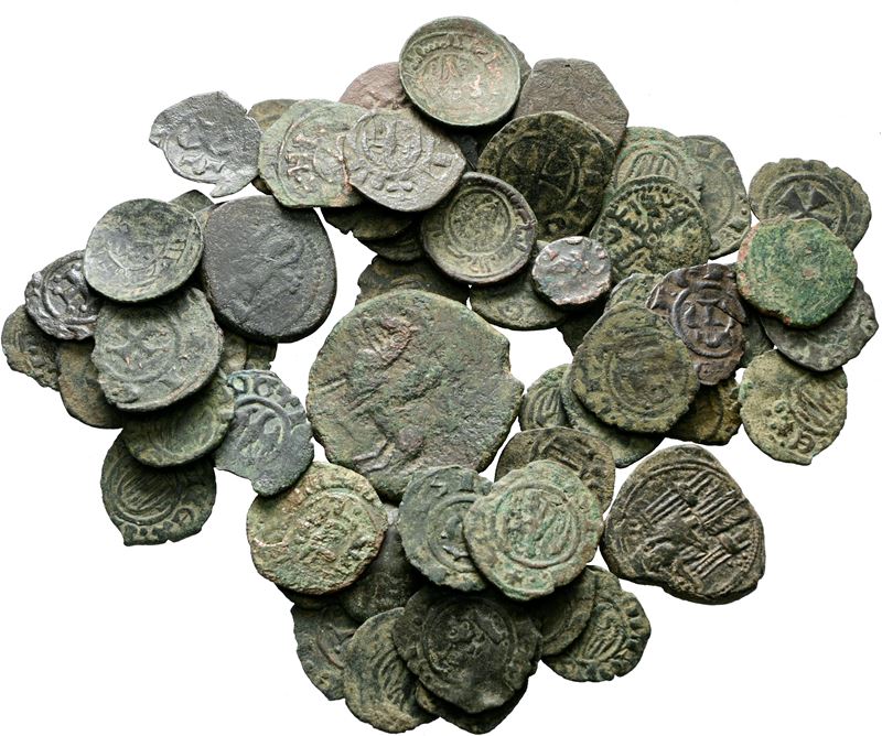Messina. Regno di Sicilia. Interessante Lotto di 67 Monete Medievali. Metalli, Peso, Dimensioni V...