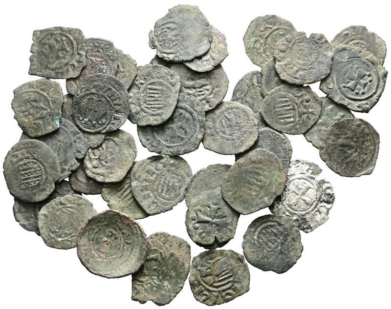 Messina. Regno di Sicilia. Interessante Lotto di 41 Monete Medievali. Metalli, Peso, Dimensioni V...