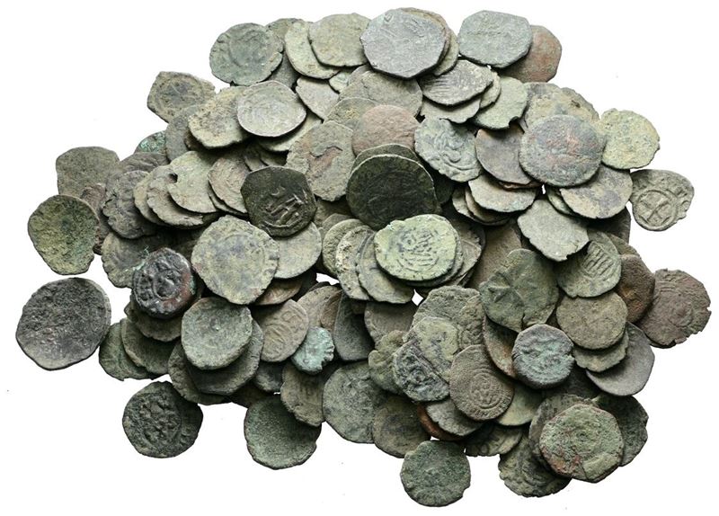 Messina. Regno di Sicilia. Interessante Lotto di 195 Monete Medievali. Metalli, Peso, Dimensioni ...