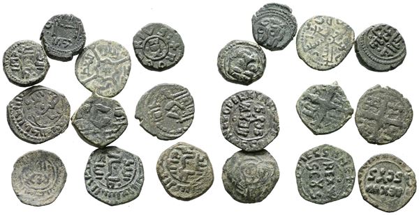 MESSINA. REGNO DI SICILIA. Interessante lotto di 10 monete Arabo Normanne. Metalli, peso, dimensioni varie