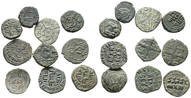 Messina. Regno di Sicilia. Interessante Lotto di 10 Monete Arabo Normanne. Metalli, Peso, Dimensi...