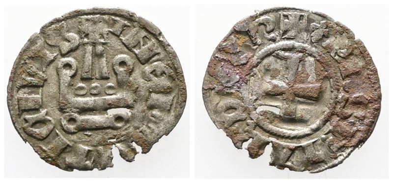 Denaro Tornese Medievale da Identificare. Ag 0,64gr 1,65mm