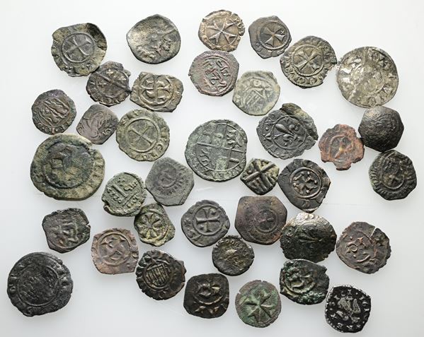 MESSINA. REGNO DI SICILIA. Interessante lotto di 37 monete medievali. Metalli, peso, dimensioni varie