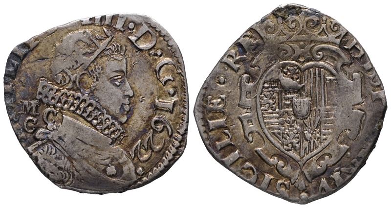 Napoli. Regno di Napoli. Filippo IV di Spagna (1621-1665). Tarì 20 Grana 1622 MC/C. Magliocca 18;...