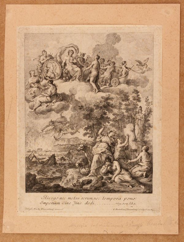 Francesco Bartolozzi - Allegoria del Matrimonio di Giuseppe Arciduca d'Austria  e Isabella di Spagna