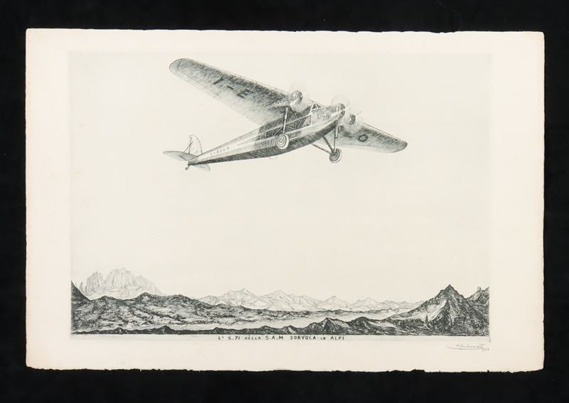 Antonio Carbonati - L' S. 71 della s.a.M. Sorvola le Alpi - 1932