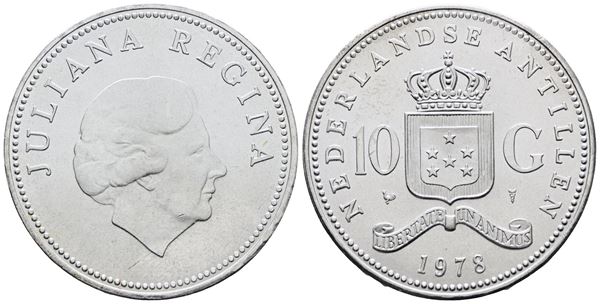 ANTILLE OLANDESI. Giuliana (1948-1980). 10 gulden 1978. KM 20; Ag; 25gr