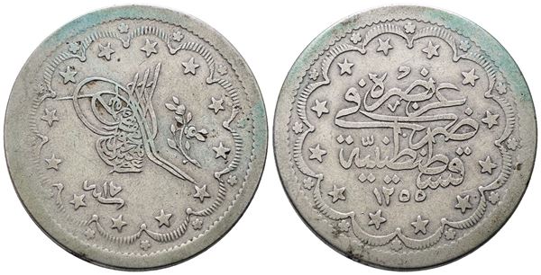 TURCHIA. Abdulmejid (1839-1861). 20 kurush 1255 (1844-1853). KM 675; Ag; 23,32gr