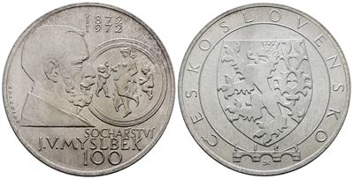 Cecoslovacchia. 100 Corone 1972. Myslbek. Uc 302; Ag; 25,2gr
