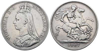 Inghilterra. Vittoria (1837-1901). Corona 1887. Km 765; Ag; 28,28gr