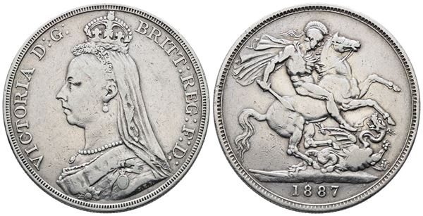 INGHILTERRA. Vittoria (1837-1901). Corona 1887. KM 765; Ag; 28,28gr