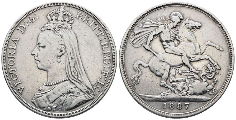 Inghilterra. Vittoria (1837-1901). Corona 1887. Km 765; Ag; 28,28gr