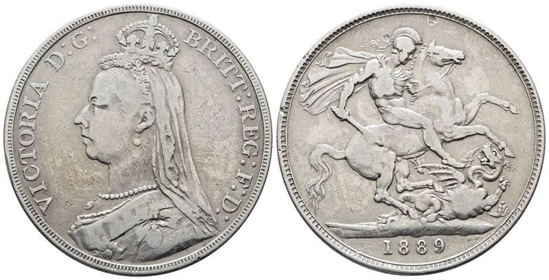 Inghilterra. Vittoria (1837-1901). Corona 1889. Km 765; Ag; 28,28gr