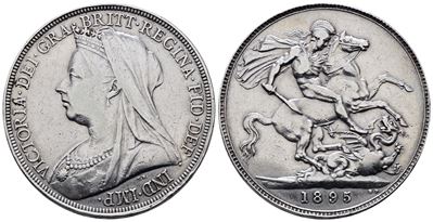 Inghilterra. Vittoria (1837-1901). Corona 1895. Km 783; Ag; 28,28gr.
