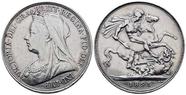 INGHILTERRA. Vittoria (1837-1901). Corona 1895. KM 783; Ag; 28,28gr.